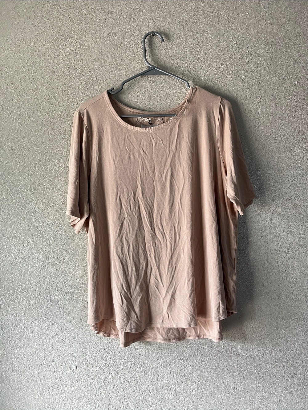 Cupio Short Sleeve Scoop Neck Top - Blush Pink